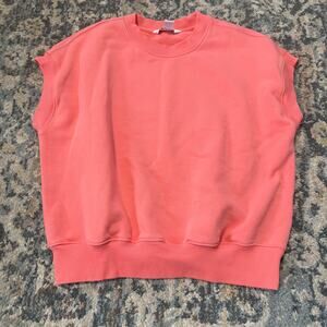 Athleta Heavyweight Terry Dolman Tee- Medium- Coral